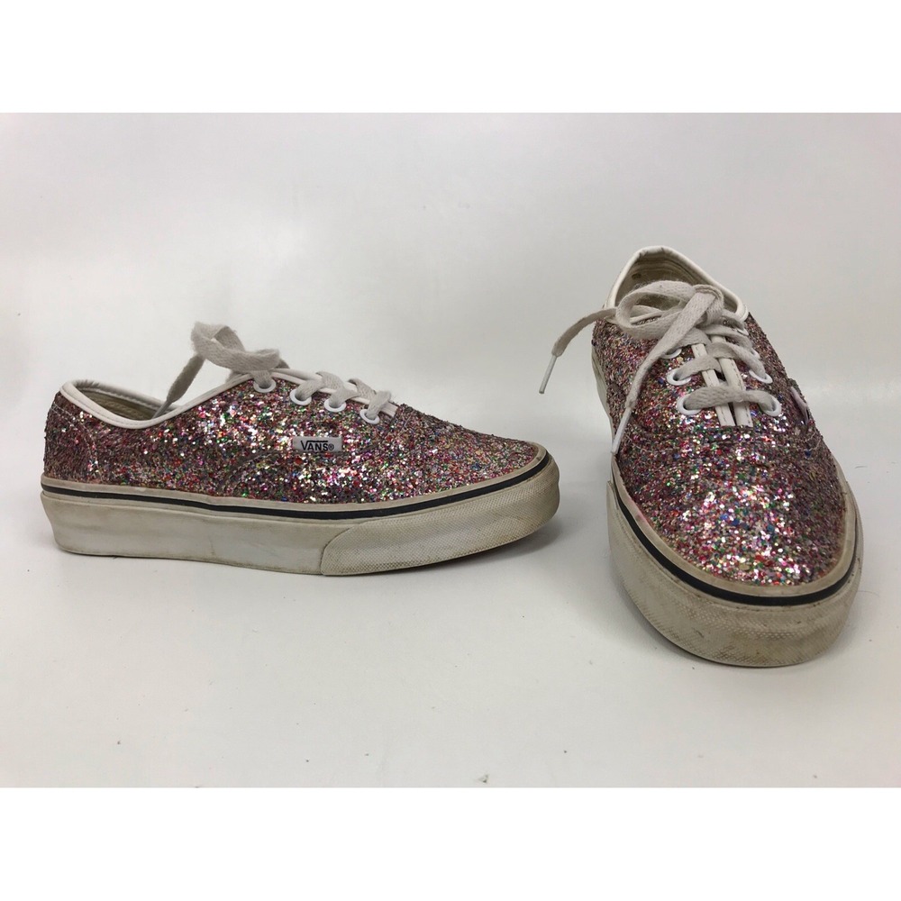 VANS Glitter Lace Up Low Top Sneaker Shoes Women 7 Men 5.5โ Unisex